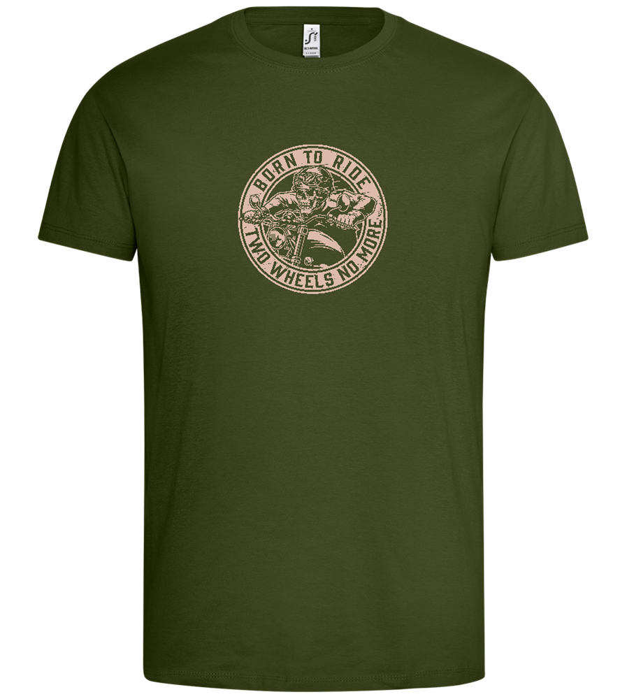 Born to Ride Two Wheels Design - Premium men's t-shirt_DARK KHAKI_front