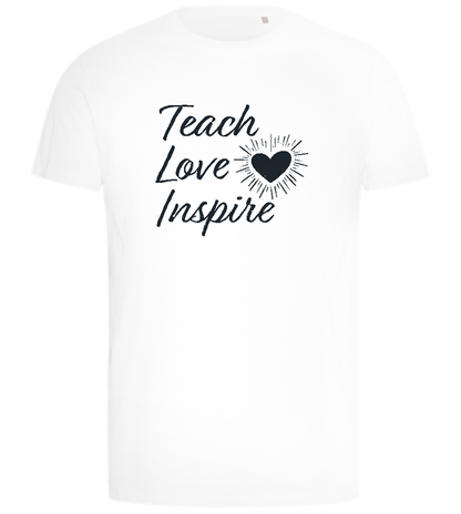 Teach Love Inspire Heart Design - Comfort men's t-shirt_WHITE_front