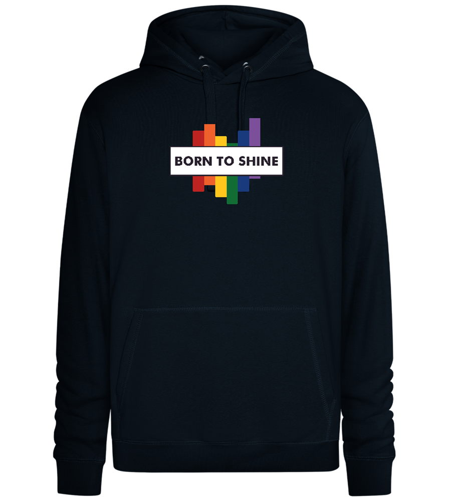 Born To Shine Rainbow Design - Premium unisex hoodie_BLACK_front