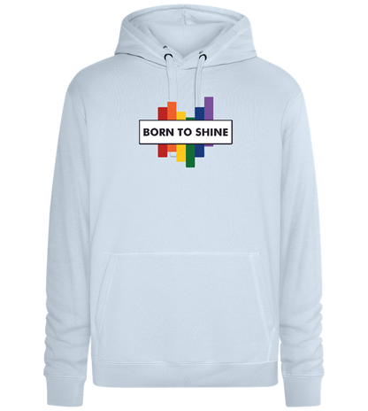 Born To Shine Rainbow Design - Premium unisex hoodie_CREAMY BLUE_front