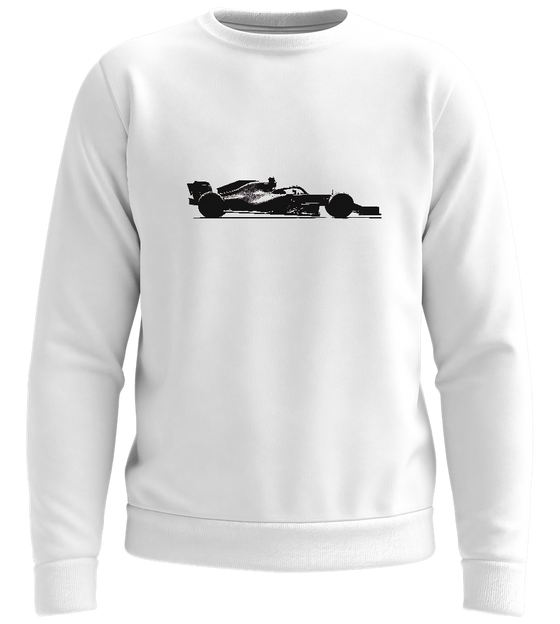 F1 Black Silhouette Design - Comfort unisex sweater_WHITE_front