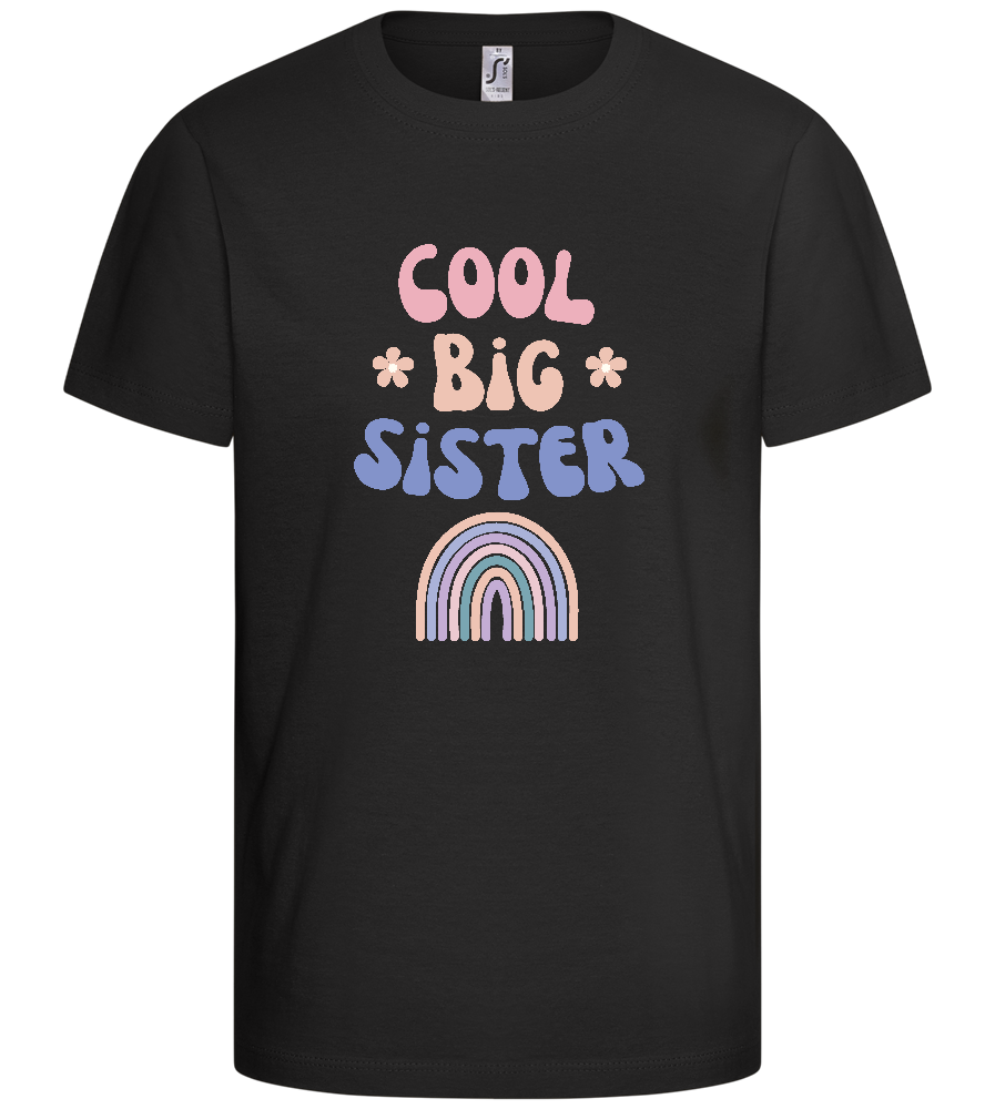 Cool Big Sister Pastel Rainbow Design - Comfort kids fitted t-shirt_DEEP BLACK_front