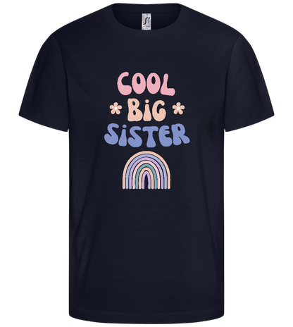 Cool Big Sister Pastel Rainbow Design - Comfort kids fitted t-shirt_FRENCH NAVY_front