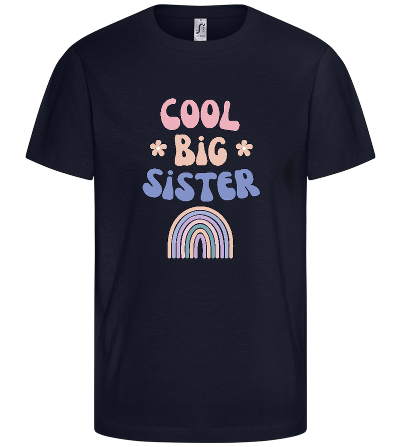 Cool Big Sister Pastel Rainbow Design - Comfort kids fitted t-shirt_FRENCH NAVY_front