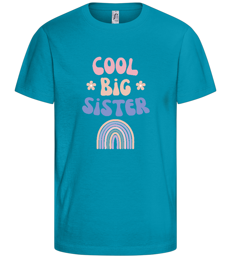 Cool Big Sister Pastel Rainbow Design - Comfort kids fitted t-shirt_TURQUOISE_front