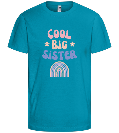 Cool Big Sister Pastel Rainbow Design - Comfort kids fitted t-shirt_TURQUOISE_front