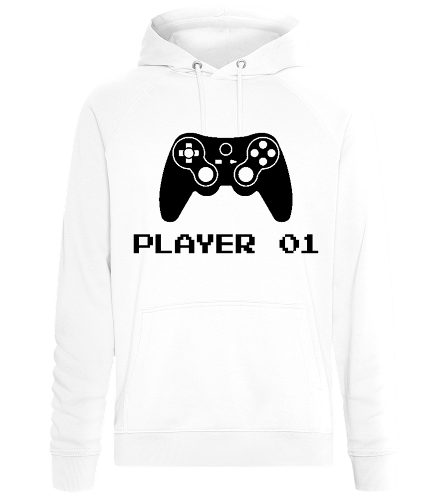 Player 01 Design - Comfort unisex hoodie_WHITE_front