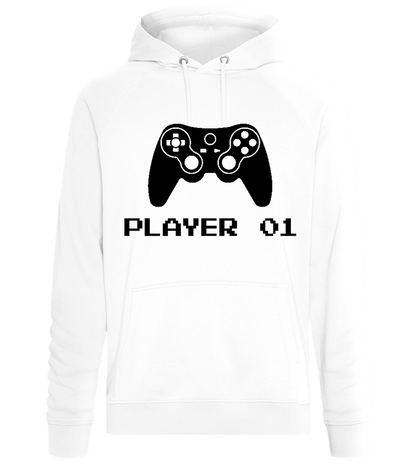 Player 01 Design - Comfort unisex hoodie_WHITE_front