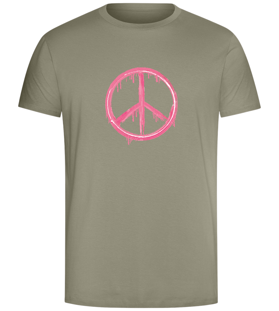 Peace Symbol Design - Comfort Unisex T-Shirt_KHAKI_front