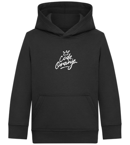 Code Oranje Kroontje Design - Comfort Kids Hoodie_BLACK_front