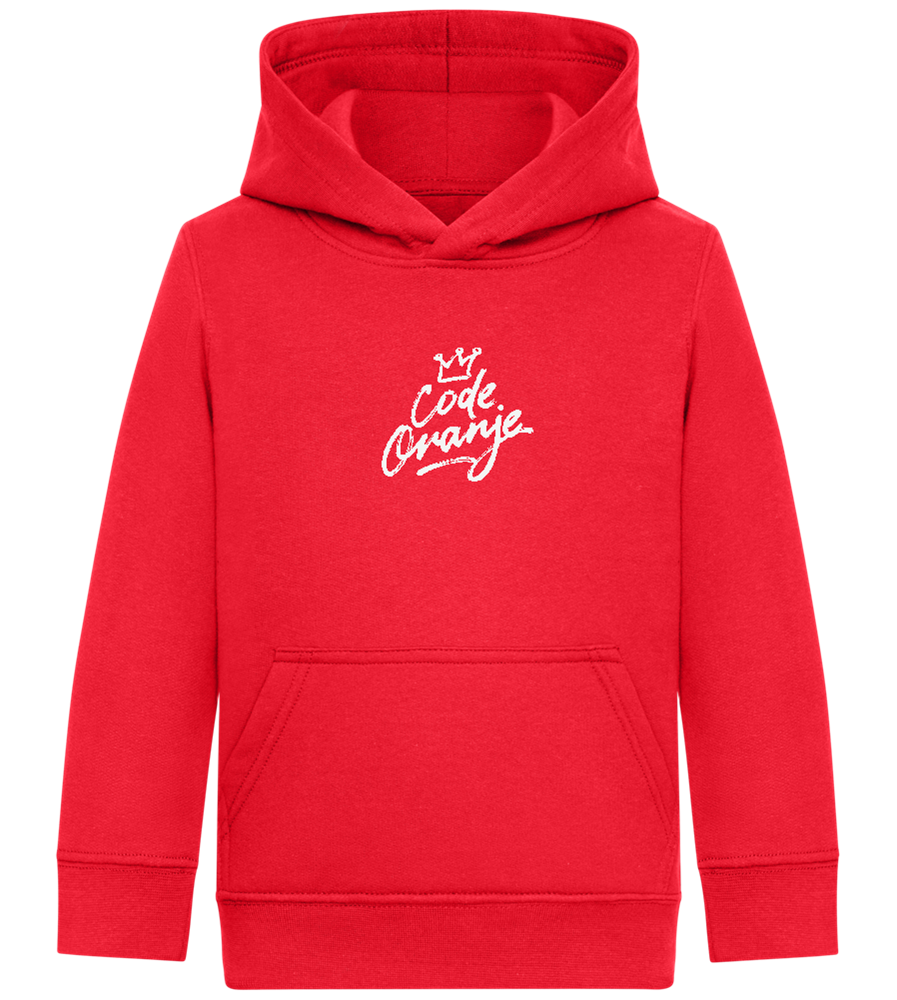 Code Oranje Kroontje Design - Comfort Kids Hoodie_BRIGHT RED_front