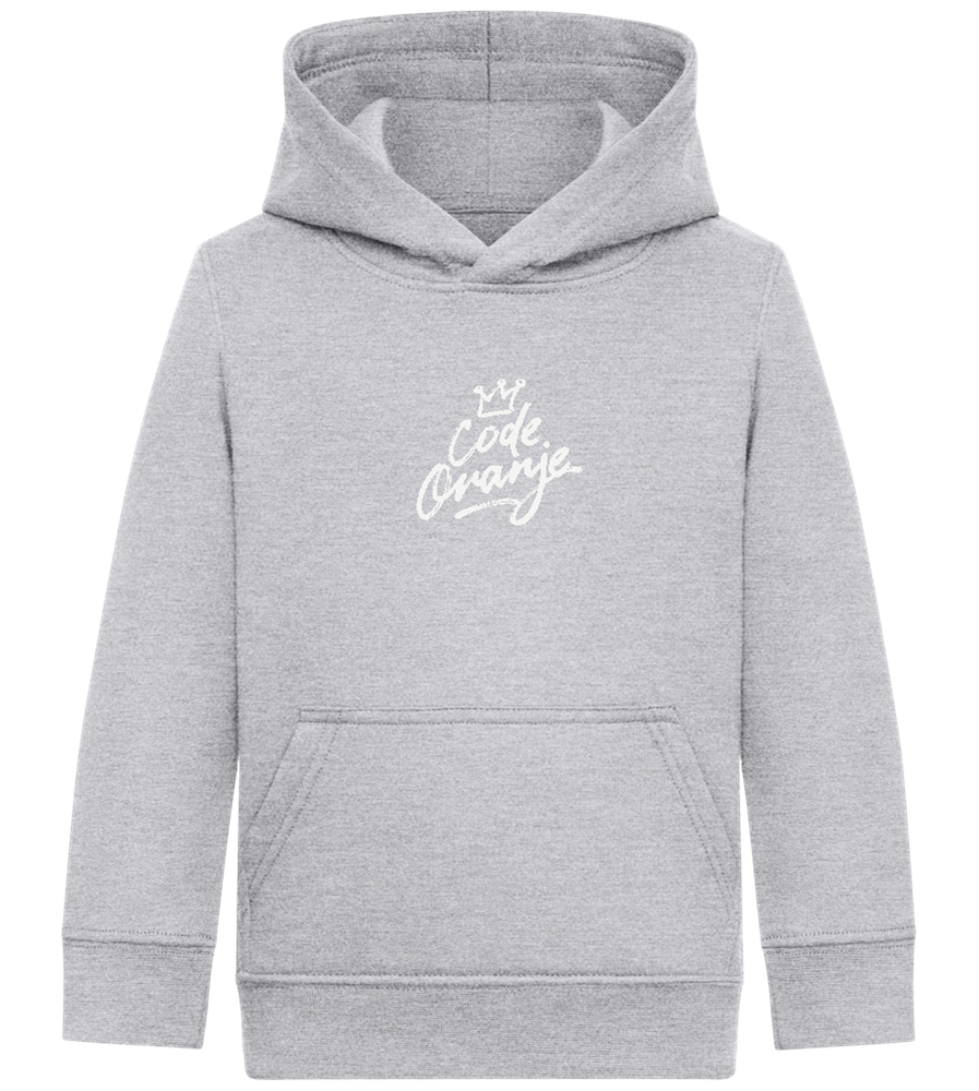 Code Oranje Kroontje Design - Comfort Kids Hoodie_ORION GREY II_front