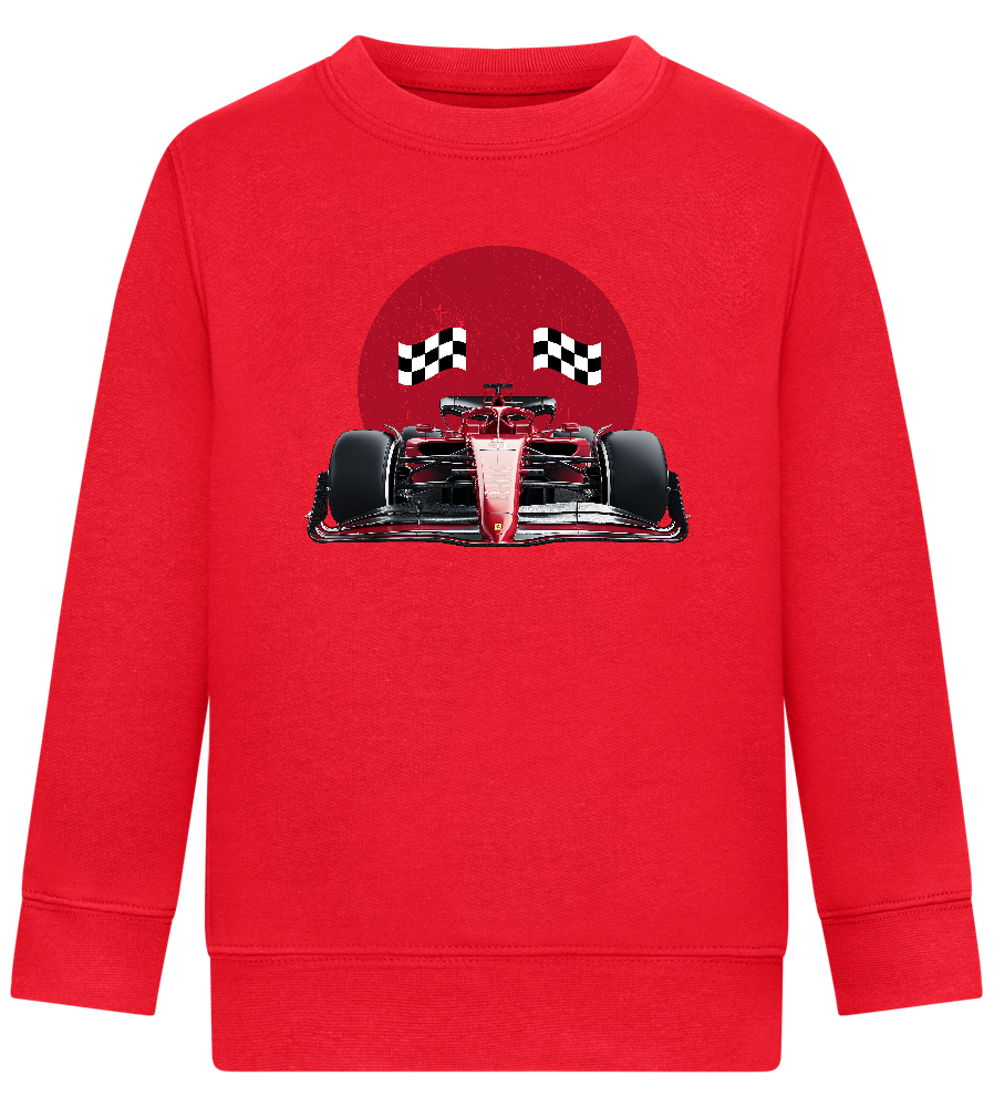 Speed Demon Design - Comfort Kids Sweater_BRIGHT RED_front