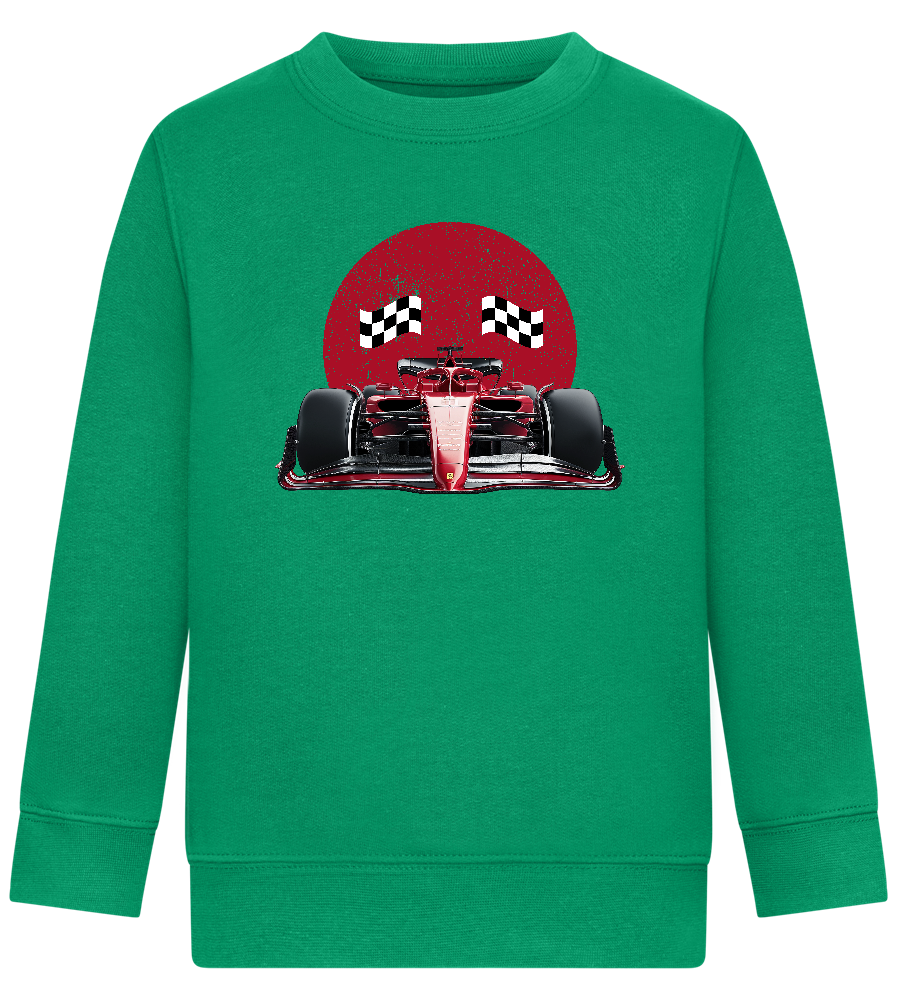 Speed Demon Design - Comfort Kids Sweater_MEADOW GREEN_front