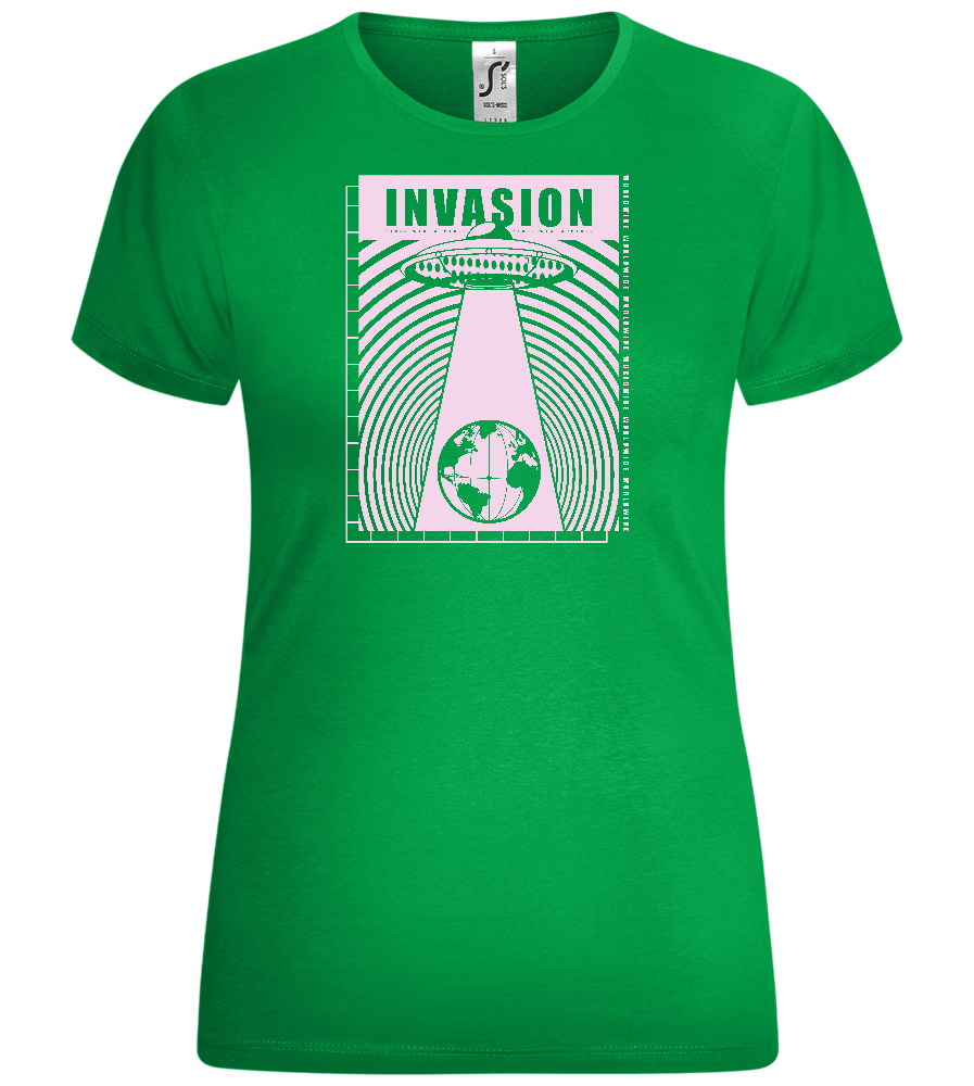 Invasion Ufo Design - Comfort women's t-shirt_MEADOW GREEN_front