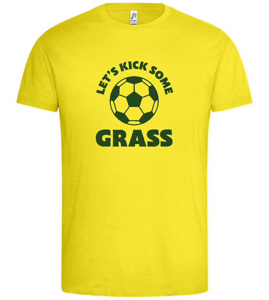 Let's Kick Some Grass Design - Premium men's t-shirt_LEMON_front