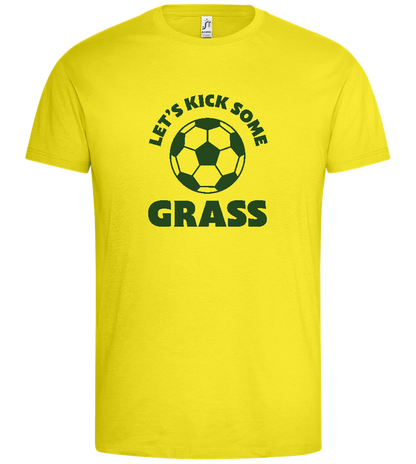 Let's Kick Some Grass Design - Premium men's t-shirt_LEMON_front