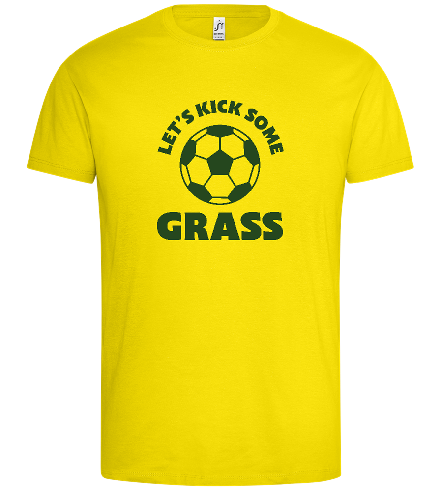 Let's Kick Some Grass Design - Premium men's t-shirt_YELLOW_front