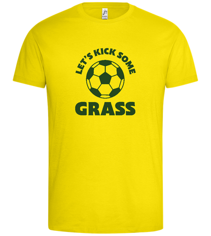 Let's Kick Some Grass Design - Premium men's t-shirt_YELLOW_front