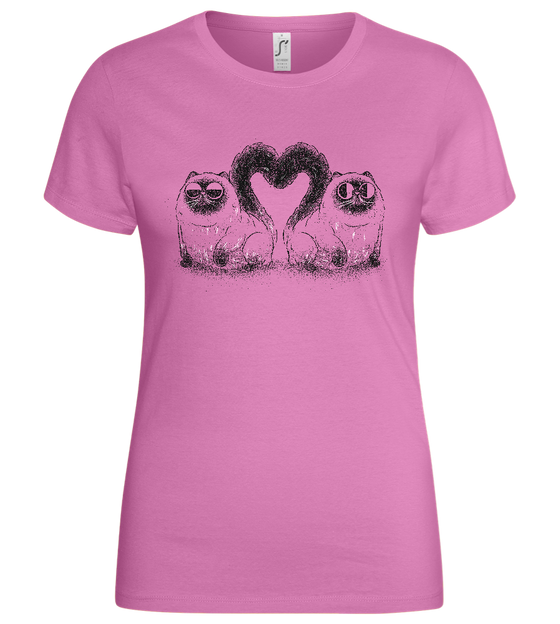Whiskered Romance Design - Basic women's t-shirt_PINK ORCHID_front