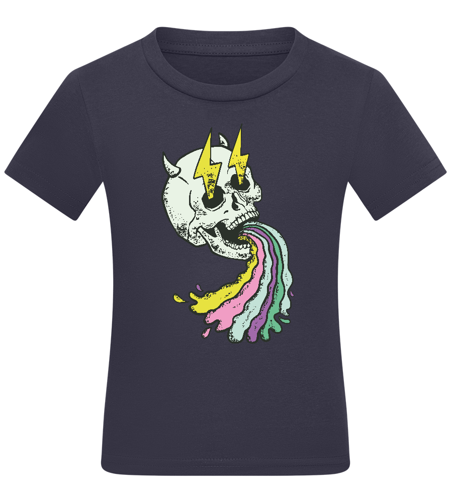 Rainbow Skull Thunders Design - Comfort kids fitted t-shirt_FRENCH NAVY_front