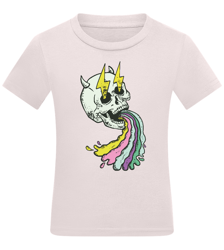 Rainbow Skull Thunders Design - Comfort kids fitted t-shirt_LIGHT PINK_front