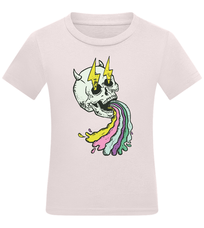 Rainbow Skull Thunders Design - Comfort kids fitted t-shirt_LIGHT PINK_front