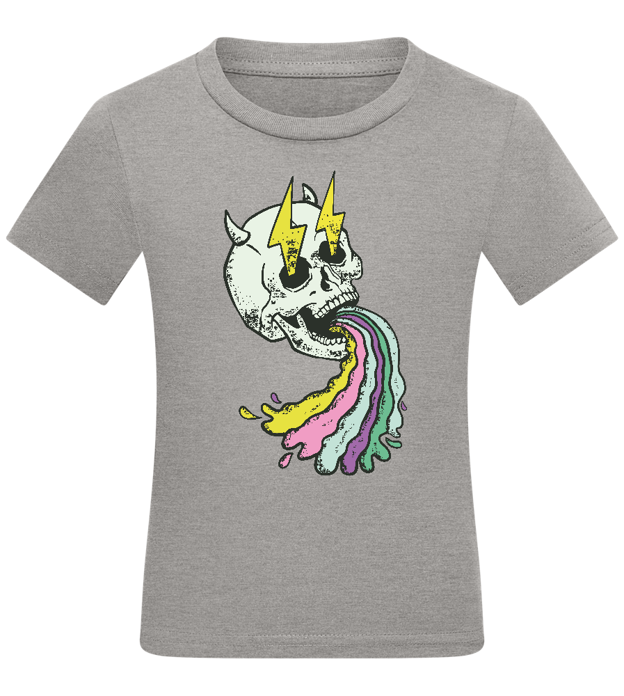 Rainbow Skull Thunders Design - Comfort kids fitted t-shirt_ORION GREY_front