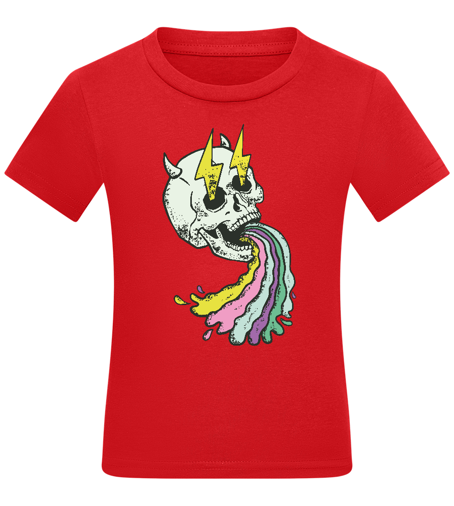 Rainbow Skull Thunders Design - Comfort kids fitted t-shirt_RED_front