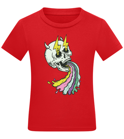 Rainbow Skull Thunders Design - Comfort kids fitted t-shirt_RED_front