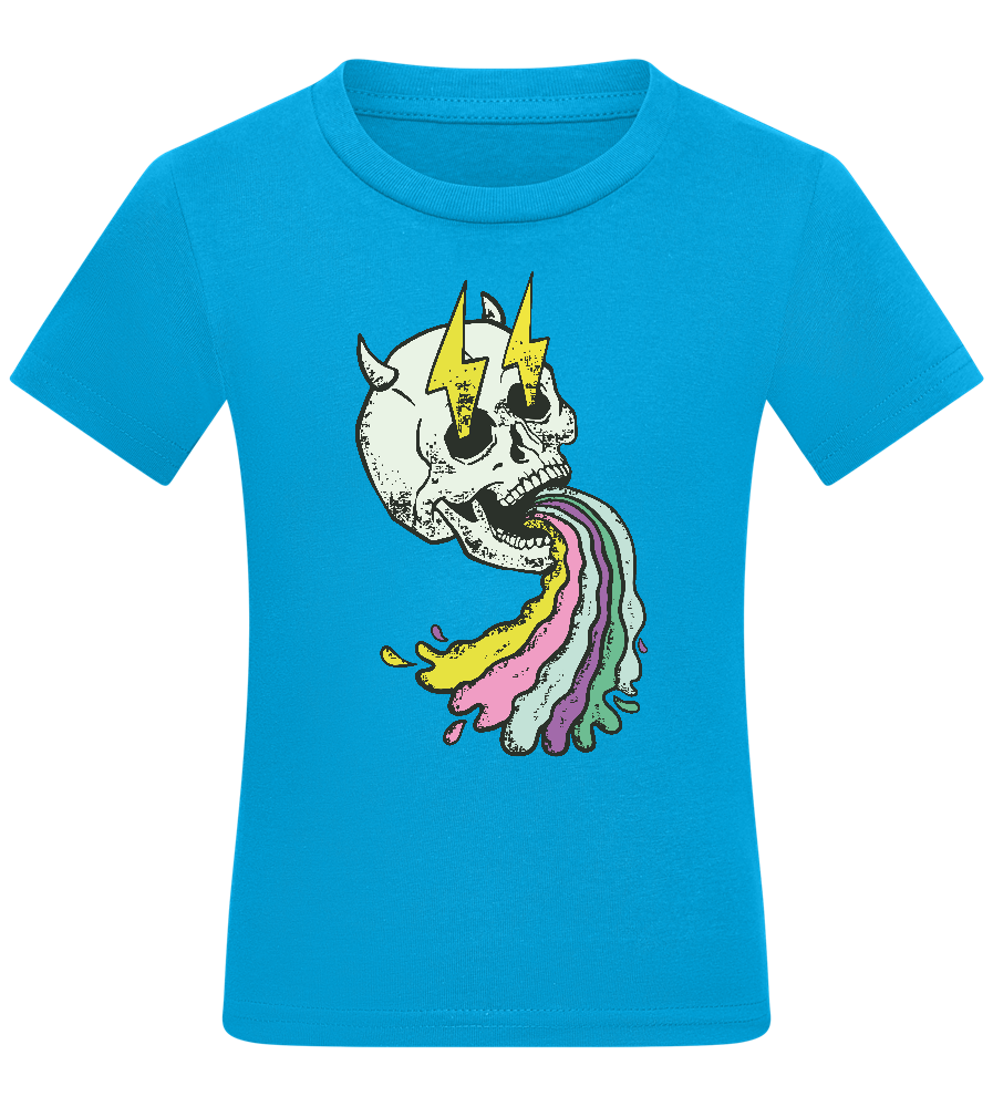 Rainbow Skull Thunders Design - Comfort kids fitted t-shirt_TURQUOISE_front