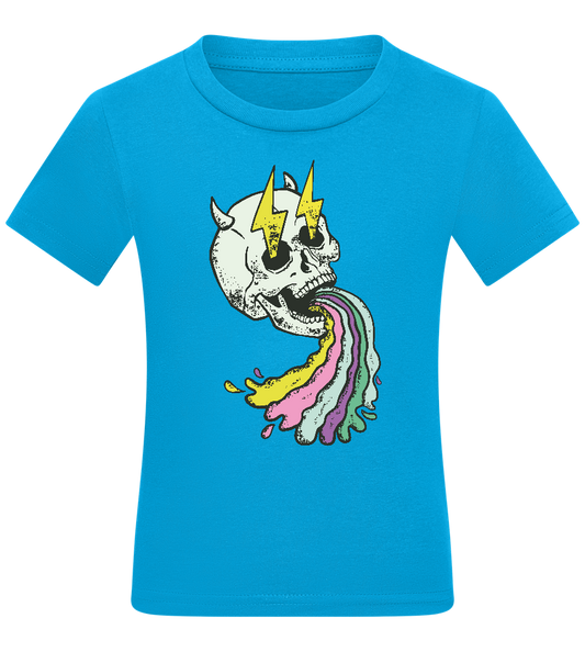 Rainbow Skull Thunders Design - Comfort kids fitted t-shirt_TURQUOISE_front