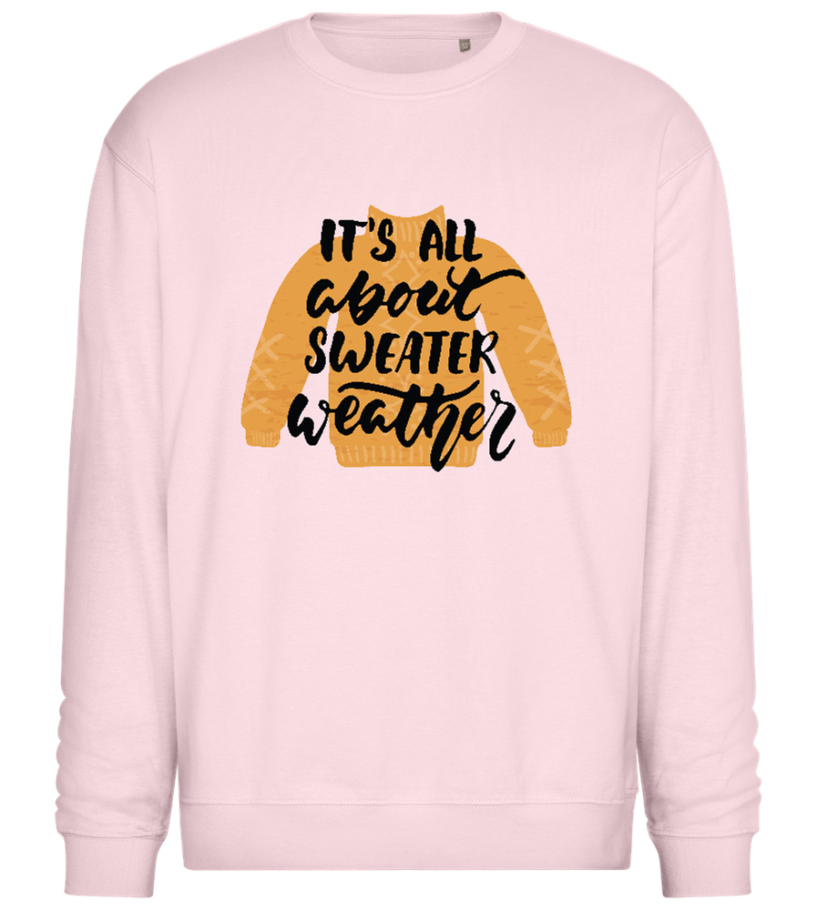 All About Sweater Weather Design - Comfort Essential Unisex Sweater_LIGHT PEACH ROSE_front