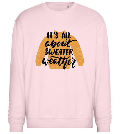 All About Sweater Weather Design - Comfort Essential Unisex Sweater_LIGHT PEACH ROSE_front