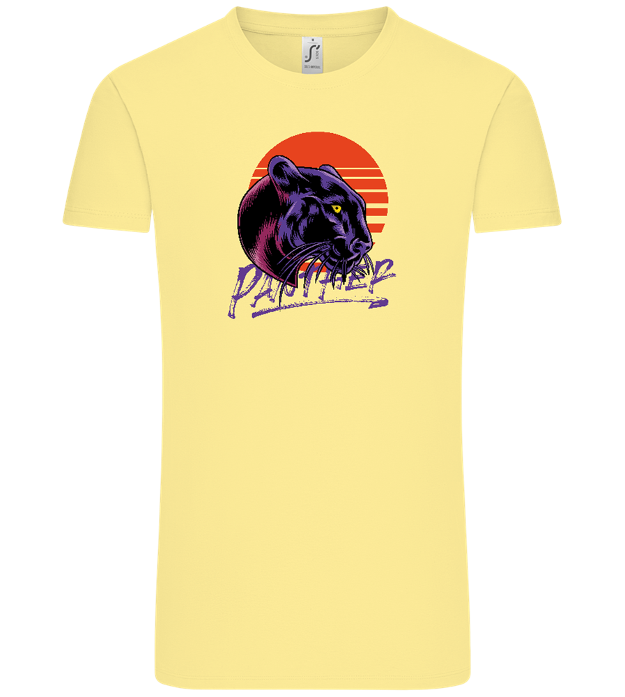 Retro Panther Design - Comfort Unisex T-Shirt_AMARELO CLARO_front