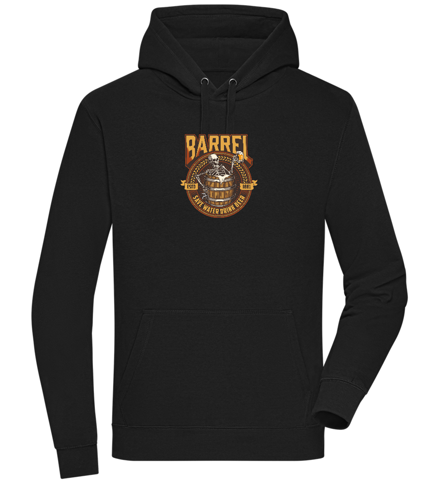 Save Water Drink Beer Barrel Design - Premium unisex hoodie_BLACK_front