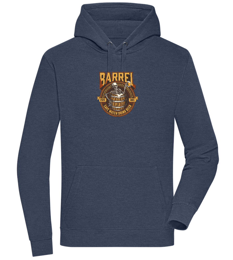 Save Water Drink Beer Barrel Design - Premium unisex hoodie_DENIM CHINA_front