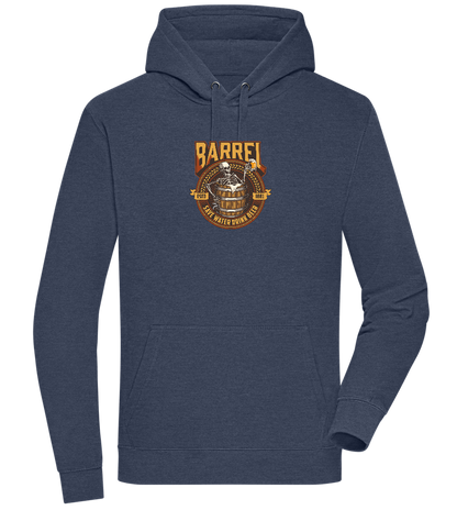 Save Water Drink Beer Barrel Design - Premium unisex hoodie_DENIM CHINA_front