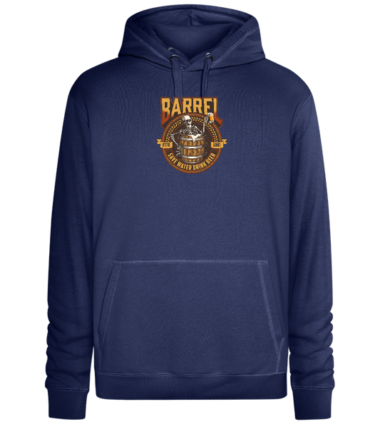 Save Water Drink Beer Barrel Design - Premium unisex hoodie_DENIM CHINA_front