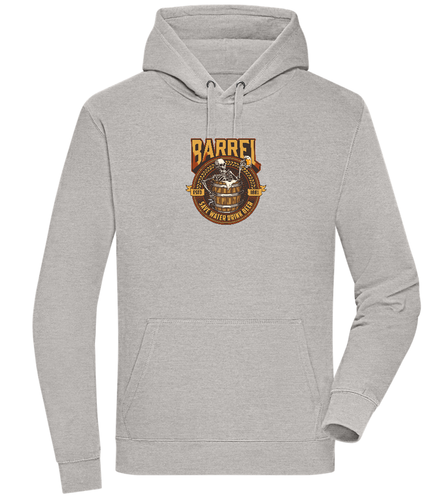 Save Water Drink Beer Barrel Design - Premium unisex hoodie_ORION GREY II_front