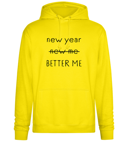 New Year Better Me Design - Premium Essential Unisex Hoodie_YELLOW_front