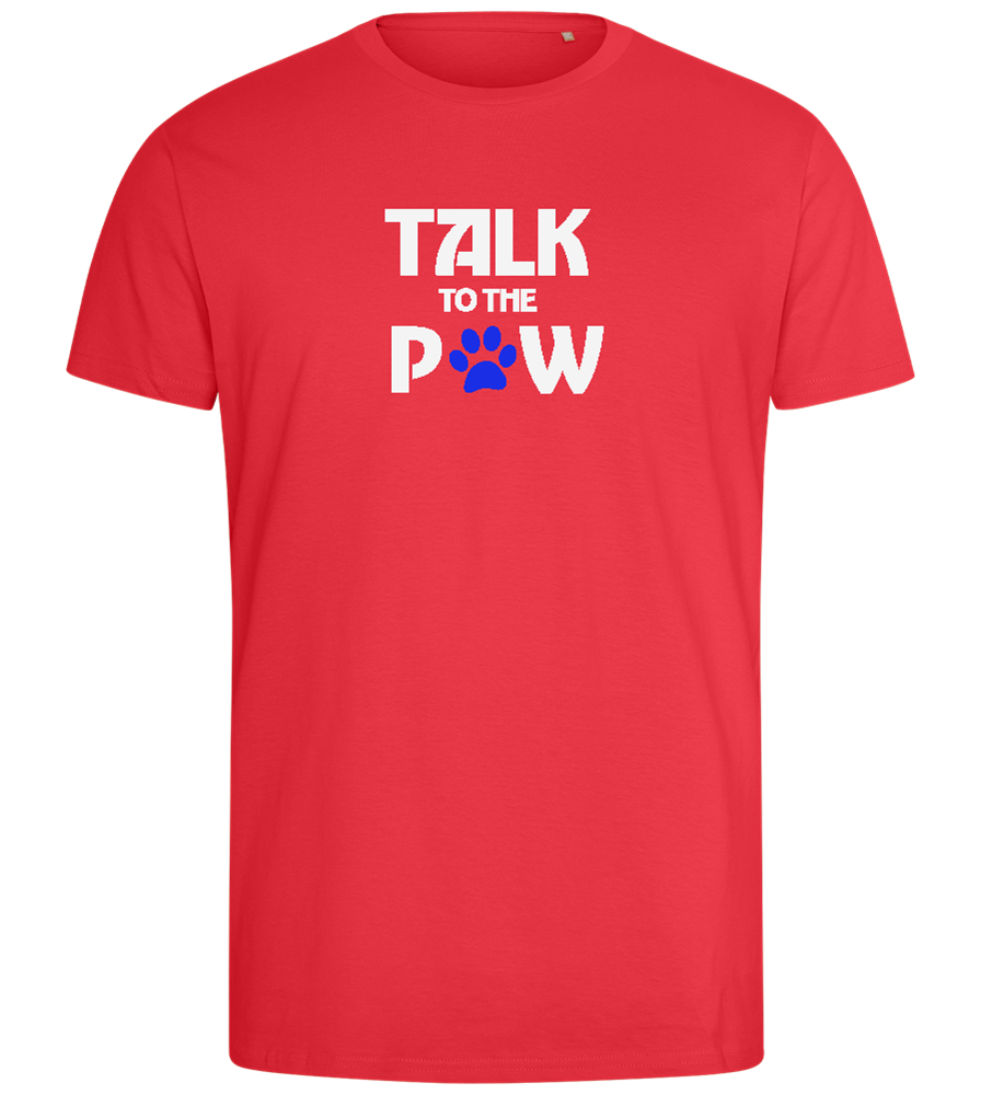 Talk to the Paw Design - Comfort men's fitted t-shirt_BRIGHT RED_front