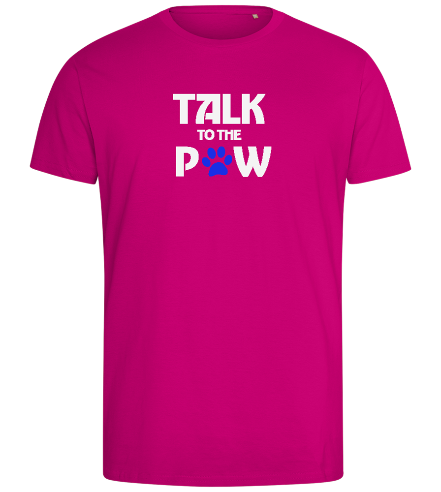 Talk to the Paw Design - Comfort men's fitted t-shirt_FUCHSIA_front