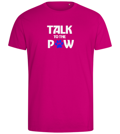 Talk to the Paw Design - Comfort men's fitted t-shirt_FUCHSIA_front