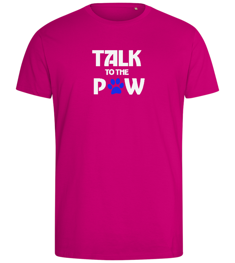 Talk to the Paw Design - Comfort men's fitted t-shirt_FUCHSIA_front