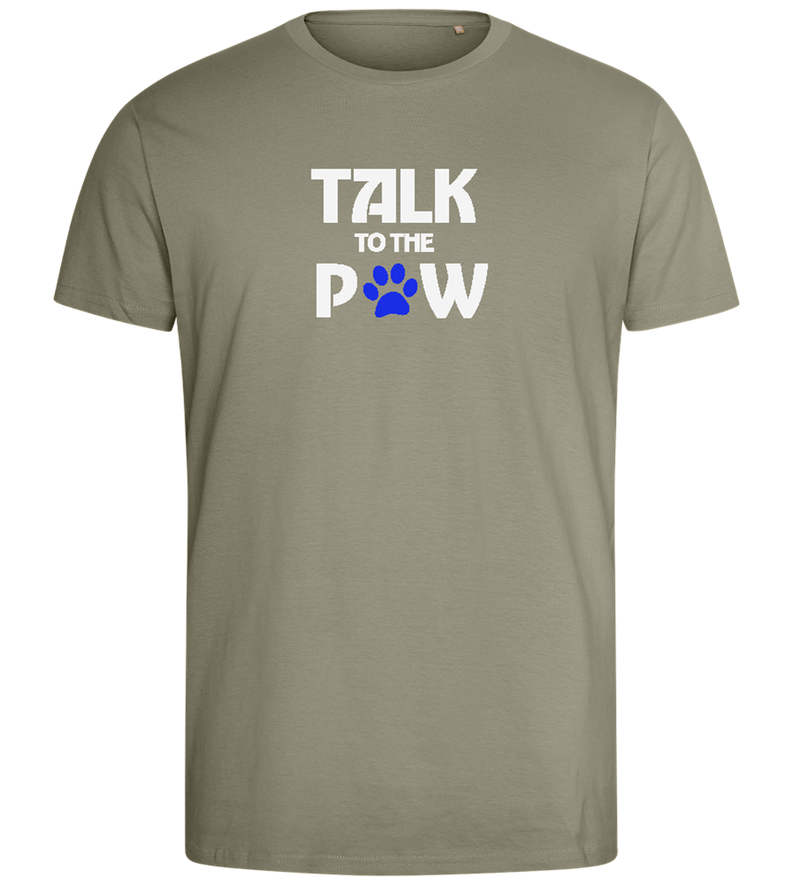 Talk to the Paw Design - Comfort men's fitted t-shirt_KHAKI_front