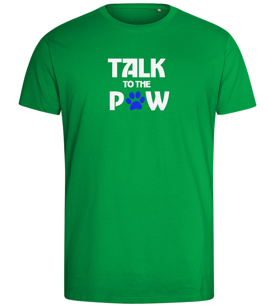 Talk to the Paw Design - Comfort men's fitted t-shirt_MEADOW GREEN_front