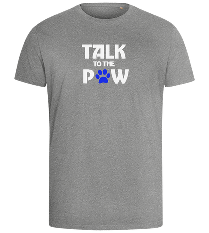 Talk to the Paw Design - Comfort men's fitted t-shirt_ORION GREY_front