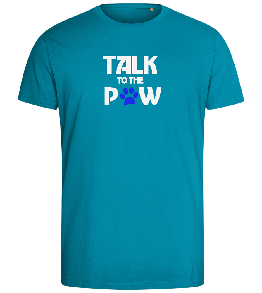 Talk to the Paw Design - Comfort men's fitted t-shirt_TURQUOISE_front