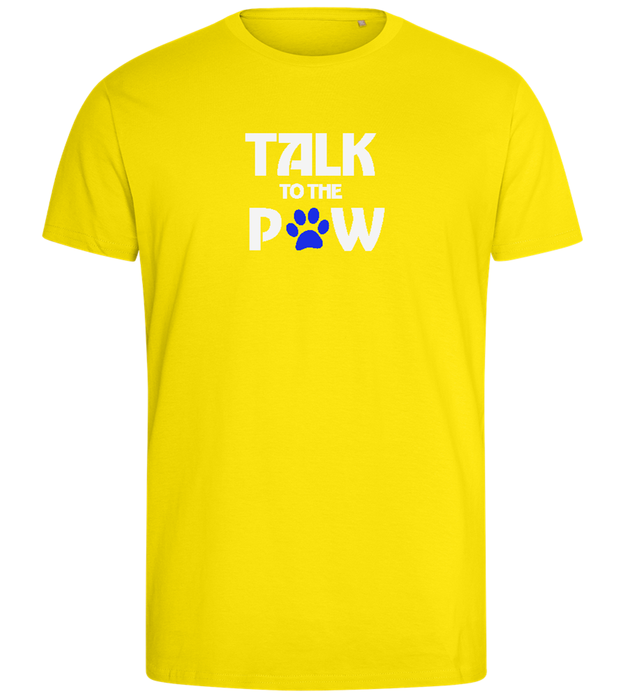 Talk to the Paw Design - Comfort men's fitted t-shirt_YELLOW_front